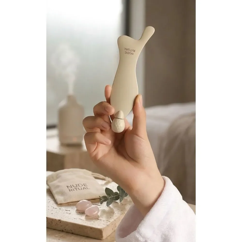 Nude Ritual 4-in-1 Gua Sha Tool Facial Sculpting Jawline Massager Travel Pouch